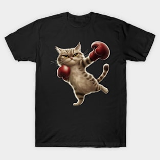 Boxing Cat Boxer Funny Cat Graphic T-Shirt